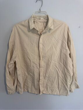 7155 by Szeki Classic Cream Button-Down Dress Shirt - Small